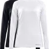 Craft Core 2-Pack Baselayer Tops Ondershirt Dames -Fietskleding en -uitrusting baselayer tops dames black white main 1