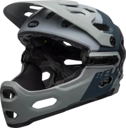 Bell Super 3R MIPS Full Face Helm -Fietskleding en -uitrusting bell super 3r mips mountainbikehelm zwart grijs blauw