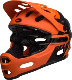 Bell Super 3R MIPS Full Face Helm -Fietskleding en -uitrusting bell super 3r mips mountainbikehelm zwart oranje