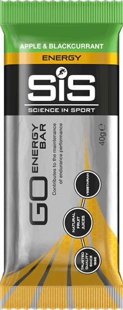 SiS GO Energy Bar 9 SiS GO Energy Bar -Fietskleding en -uitrusting eu apple and blackcurrant go energy bar 40g 768x768