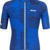 Santini Karma Kinetic Fietsshirt -Fietskleding en -uitrusting santini karma kinetic jersey blauw