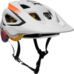 Fox Speedframe Vnish MTB Helm -Fietskleding en -uitrusting wit oranje 1